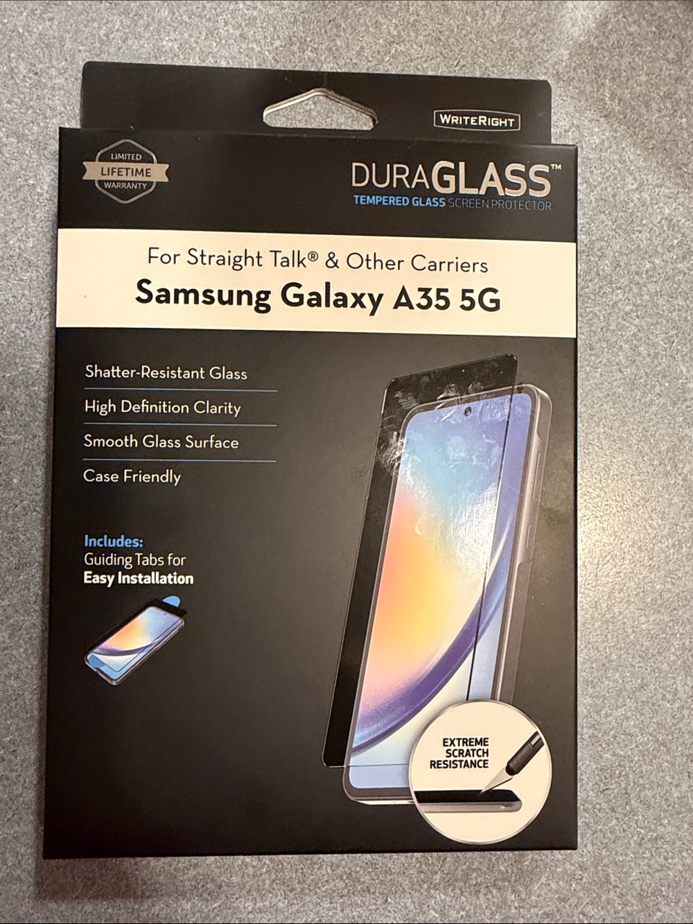 DuraGlass Tempered Glass Screen Protector for Samsung Galaxy A35 5G - Black